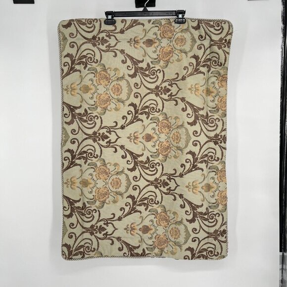 Reversible Floral & Checkered  Tapestry King Size Pillow Sham Set of 2 - Picture 1 of 8